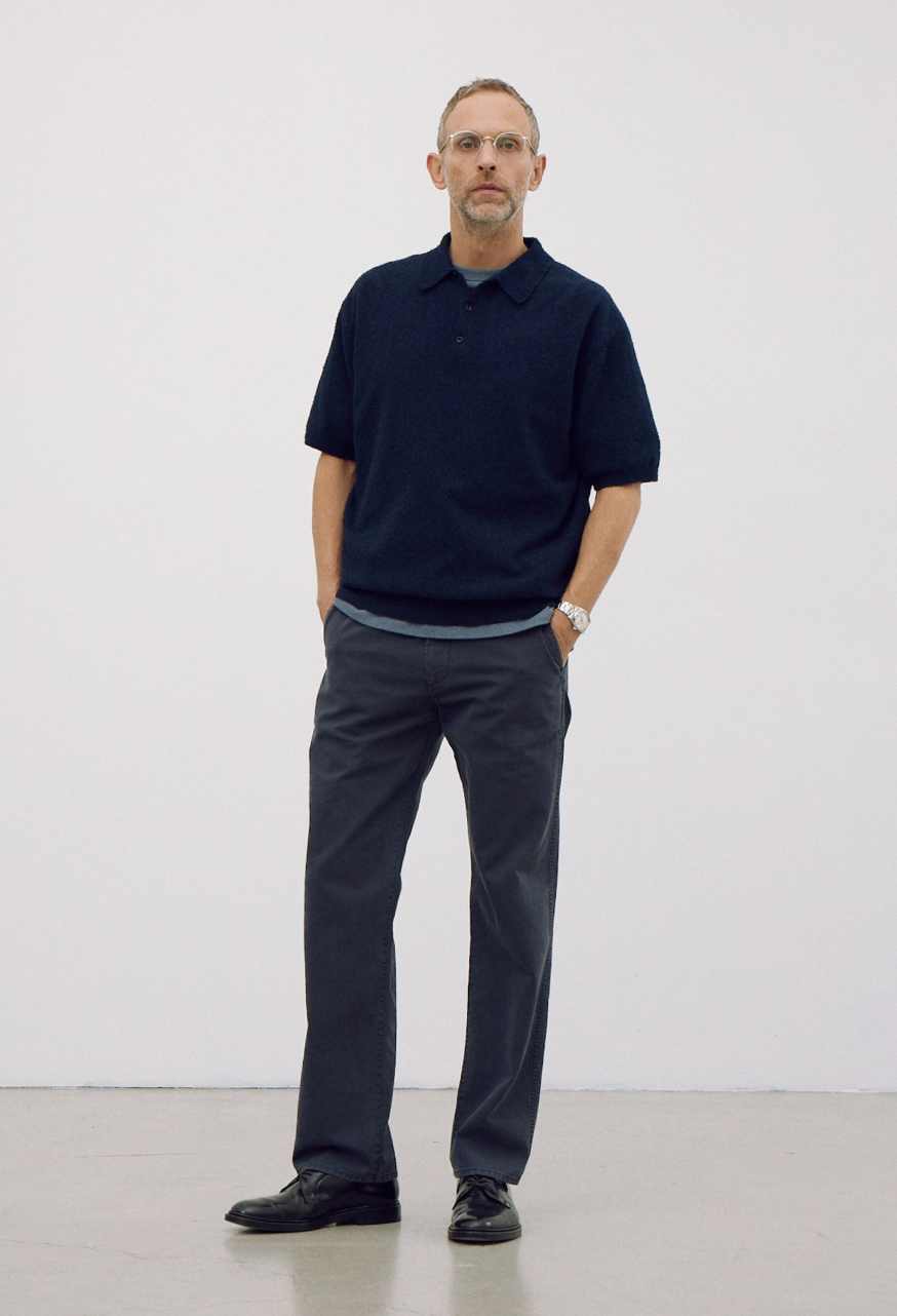 Short Sleeve Boucle Polo Knit